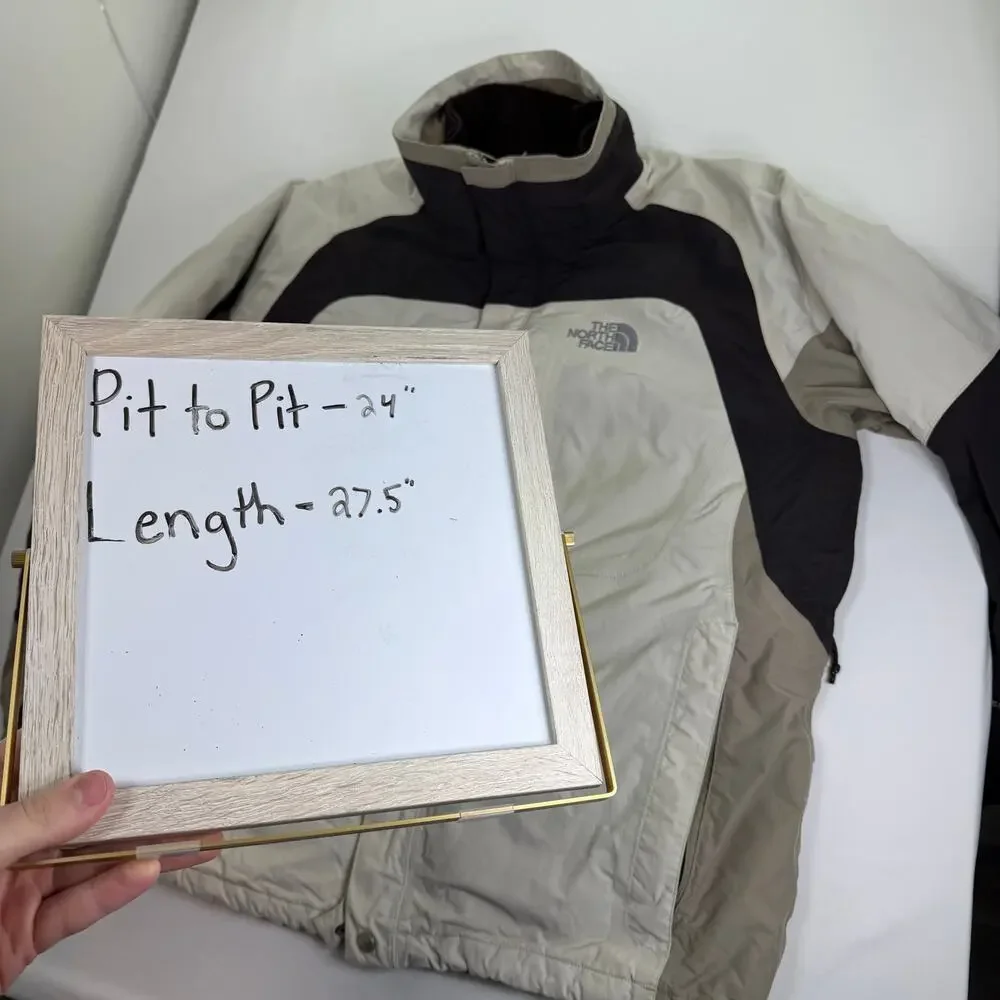 Vintage The North Face HyVent Shell 2 In 1 Men's Large Beige Brown Jacket
